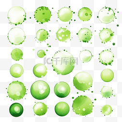 抽象绿色水彩颜料滴圆圈标签