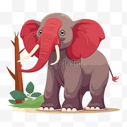 生猛图片_阿拉巴马剪贴画一头红树干的大象