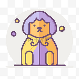 紫色和黄色的狗图标 向量