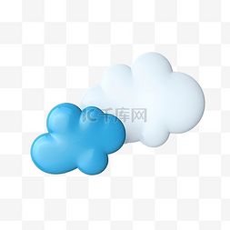 白色气泡按钮图片_带有蓝色和白色 3D 插图的语音气