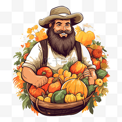 农农村农业图片_秋天的农民用生态水果和蔬菜