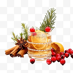 圣诞饮料，配有辛辣和浆果，配有