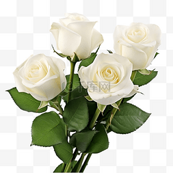 美丽的植物白玫瑰花束花