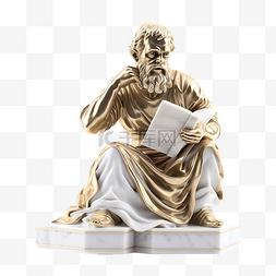 金色底装饰图片_文艺复兴时期的苏格拉底雕像，采