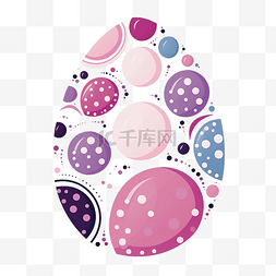 png复活节彩蛋上的紫色和粉红色点