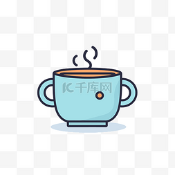 杯子标志是一个带有蒸汽的茶杯的