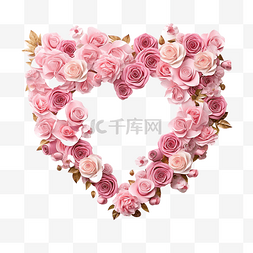 宝格丽绅士香水图片_粉色玫瑰和心形婚礼背景PNG