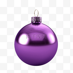 紫色球图片_金属紫色圣诞球