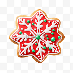 元宵节晚会字体图片_圣诞黄油饼干，上面装饰着白色的