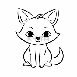 貓眼图片_在白色背景着色页上画狐狸