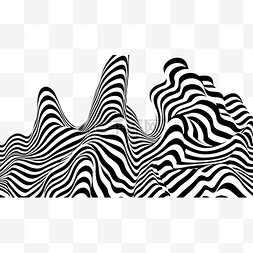 抽象线条流动图片_波纹3d视错觉横图黑白