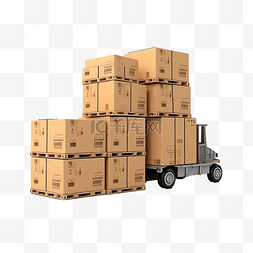 物流纸盒图片_集装箱货物运输物流服务集装箱与