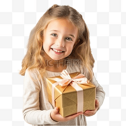 小礼品礼盒图片_快乐的小女孩在圣诞树上拥抱圣诞