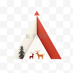 卡通抽象插画图片_最小的圣诞主题，用于装饰三角形