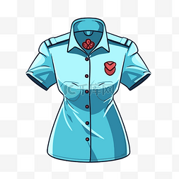 护士衬衫剪贴画卡通女制服设计插