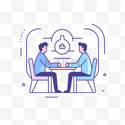 两个人坐在桌边谈论如何经营生意