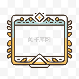 ipad图片_带边框和框架设计的线屏幕图标 ip