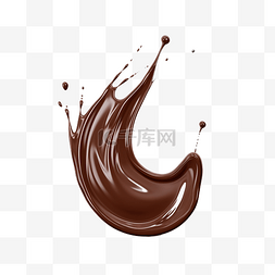 巧克力飞溅隔离在白色背景与剪切
