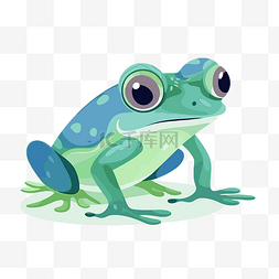 简单的青蛙图片_简单的青蛙剪贴画卡通蓝色青蛙平
