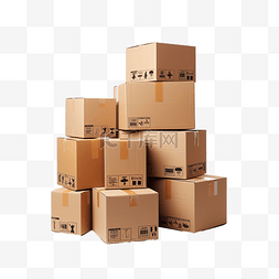 堆叠的包裹图片_在线电子商务业务中的货物运输运