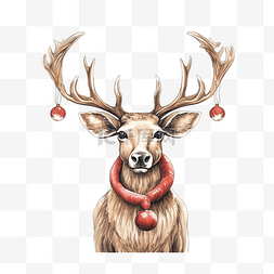 有趣的圣诞贺卡，上面有驯鹿，在