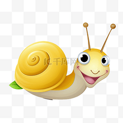 可爱的动物微笑蜗牛