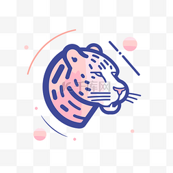粉白线豹头 向量