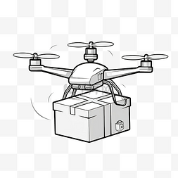 车辆自主图片_智能送货直升机在天空中带着包裹