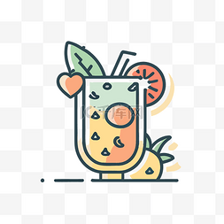 用于网页设计的柠檬水鸡尾酒图标