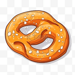 卡通风格 brezel 插图，白色背景上