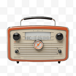 收音机背景图片_3d 渲染复古收音机