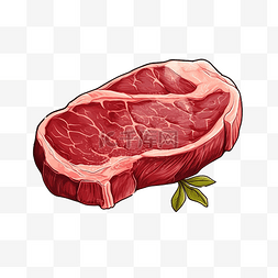 牛扒图片_最小风格的猪肉或牛排插图