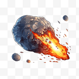 彗星卡通陨石坠落地球并引发火花