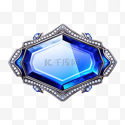 宝石框架图片_蓝宝石和蓝色水晶宝石边框标签