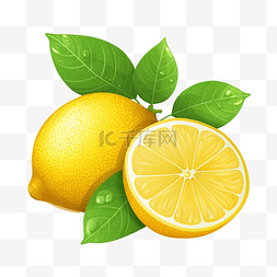 柠檬水果分离插画ai生成