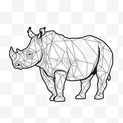 烫艺术字图片_犀牛单线艺术线条动物