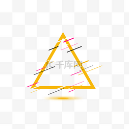 促销标签抽象毛刺效果黄色三角形