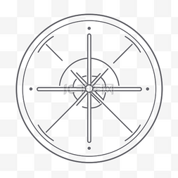 指南针和圆圈轮廓图标 向量