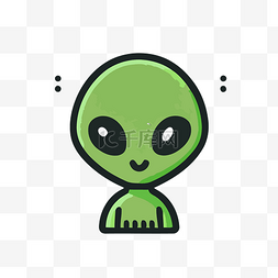 眼睛设计素材图片_穿着绿色衣服的小外星人有眼睛和