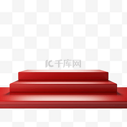 产品台图片_用于产品展示的红色空讲台