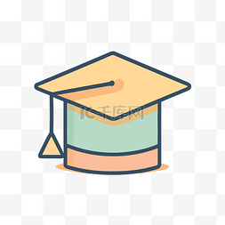 毕业生帽图片_灰色背景印刷上隔离的孤立毕业帽