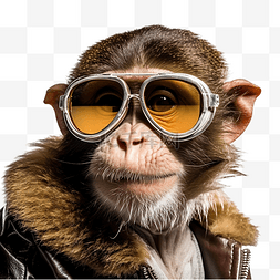 眼镜图片_戴着飞行员太阳镜的猴子
