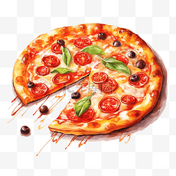 可口的披萨图片_可爱的披萨快餐文具贴纸油画