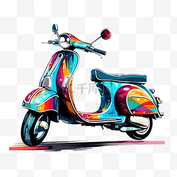 自行车彩色图片_带人工智能生成功能的彩色复古滑