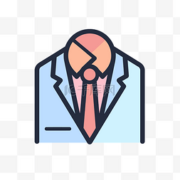 打领带和夹克的男人 iconline 插图 