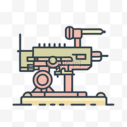 武器机枪图片_军事武器用简单的线条勾勒出来 