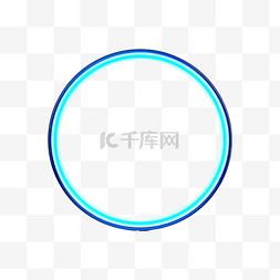空白横幅图片_霓虹灯蓝色圆圈横幅霓虹灯圈