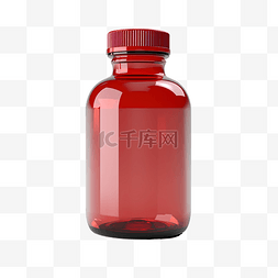 红色空白瓶子图片_红色药瓶 3d 建模