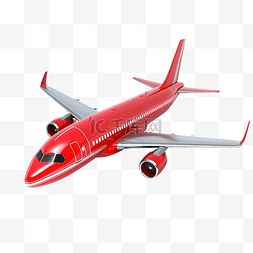 红色飞机 3d 插画模型