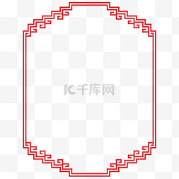 新年红色复古简约图片_中式传统红色装饰相框